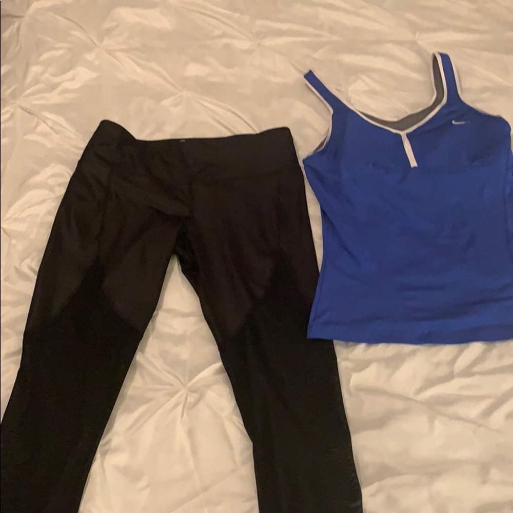 Nike tank and crops